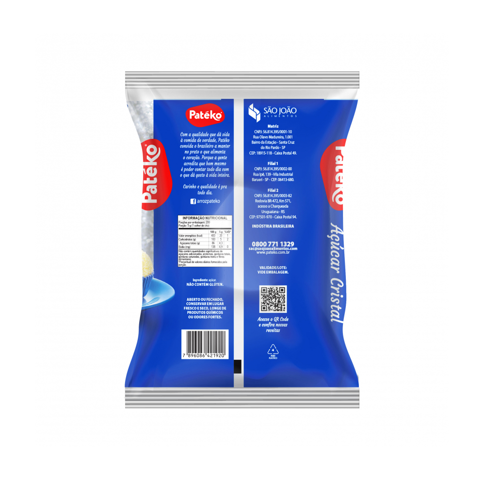 Azúcar blanca cristalina Patéko (4 x 1 kg / 2.2 lb) - Miniatura 2