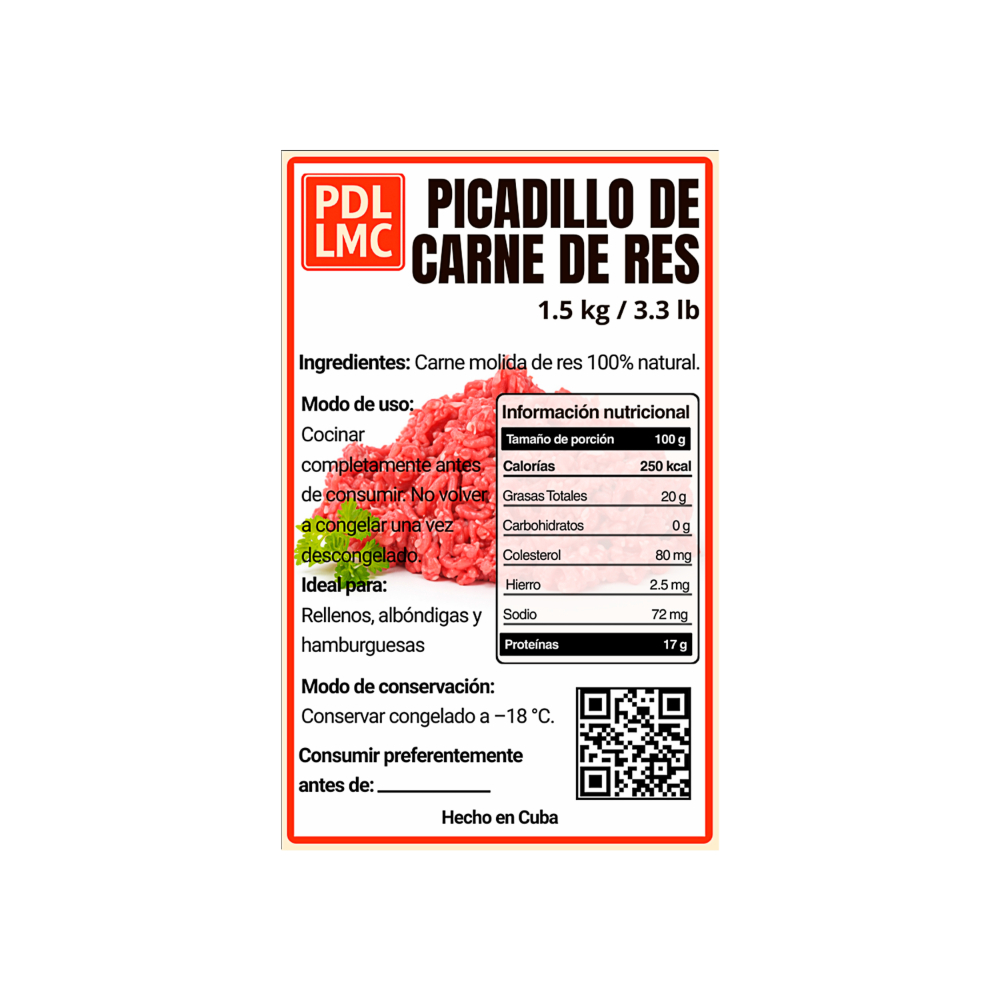 Picadillo de carne de res PDL LMC (1.5 kg / 3.3 lb) - Miniatura 3