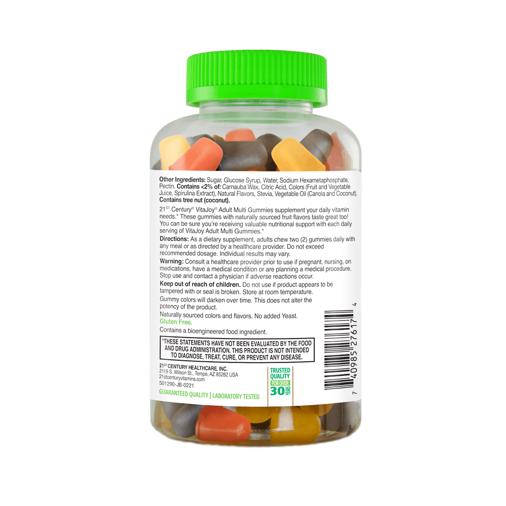 VitaJoy Suplemento de multivitaminas y minerales en gomita para adultos, sabor frutas 21st Century (75 gomitas) - Miniatura 3