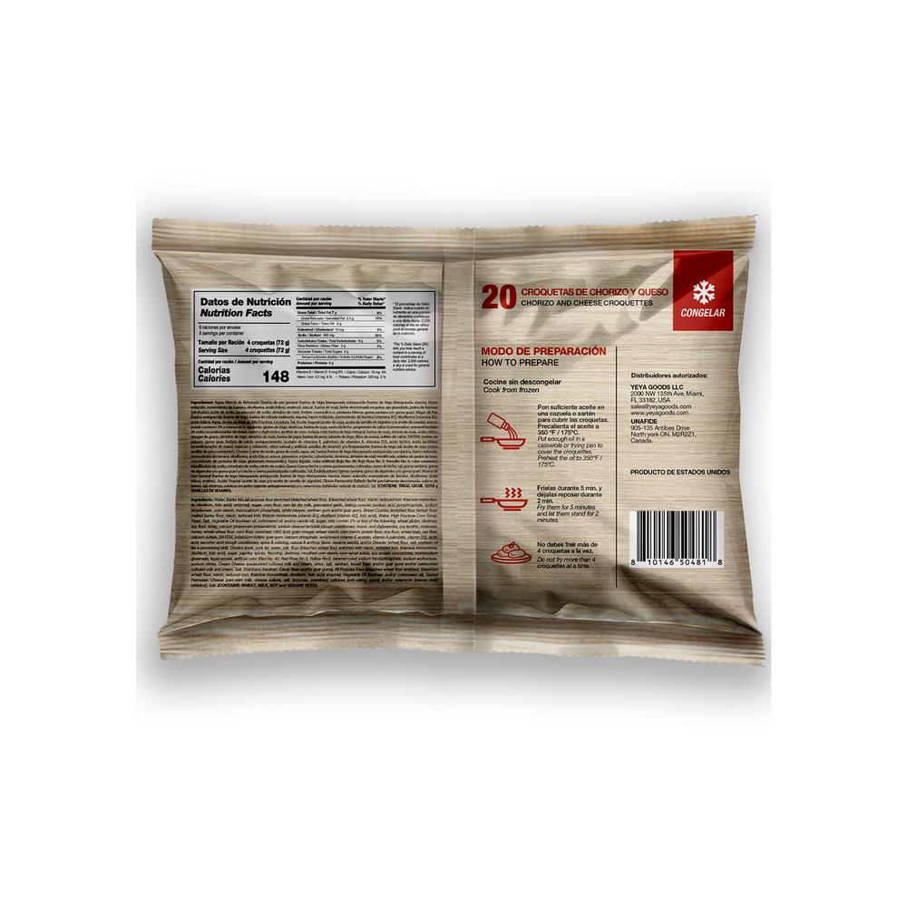 Croquetas de Chorizo y Queso YEYA (363 g / 12.8 oz) - Miniatura 2