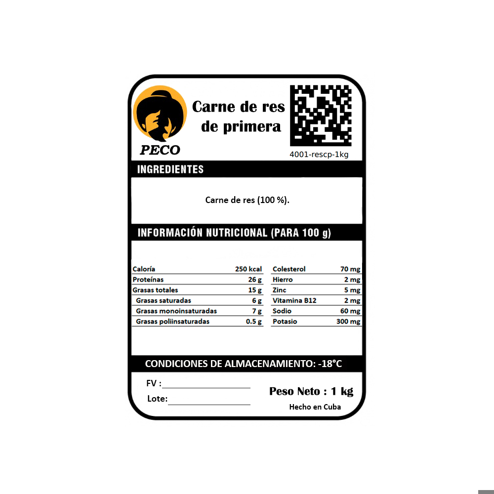 Carne de res de primera Peco (1 kg / 2.2 lb) - Miniatura 3