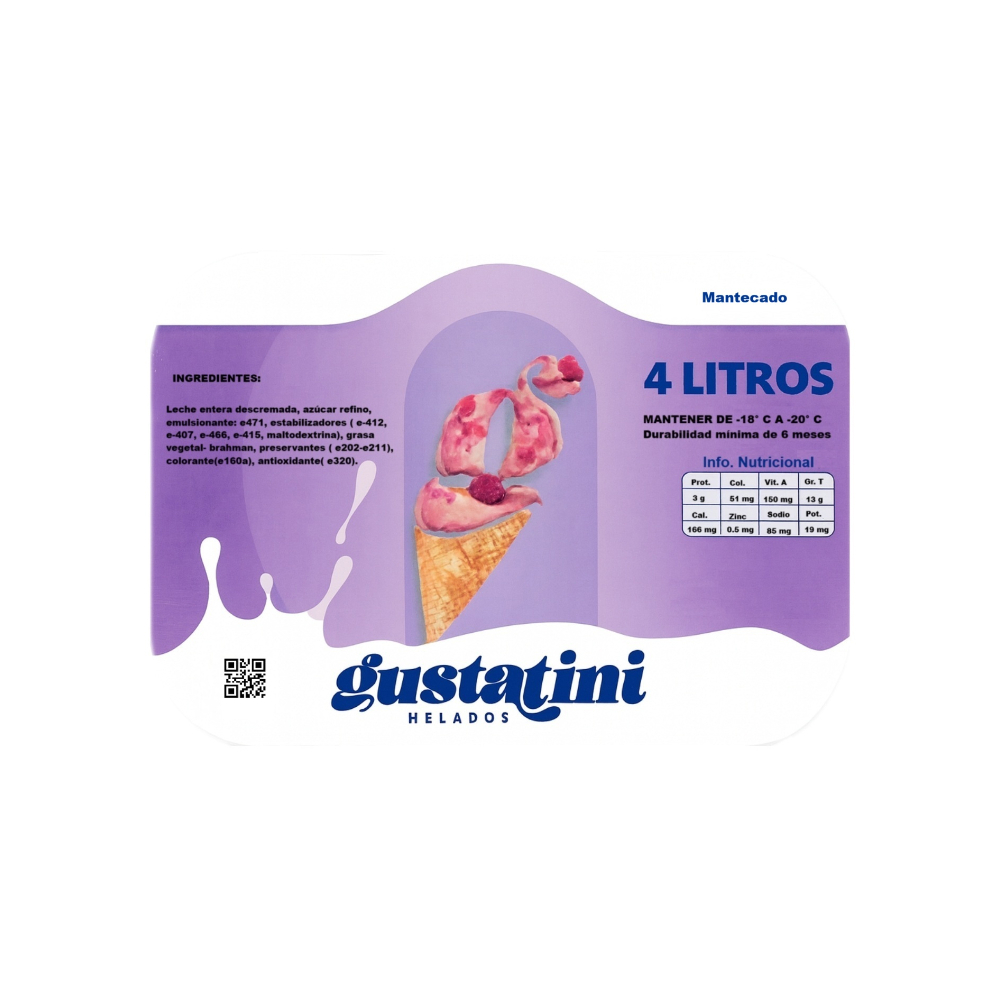 Helado sabor mantecado Gustatini (4 L) - Miniatura 2
