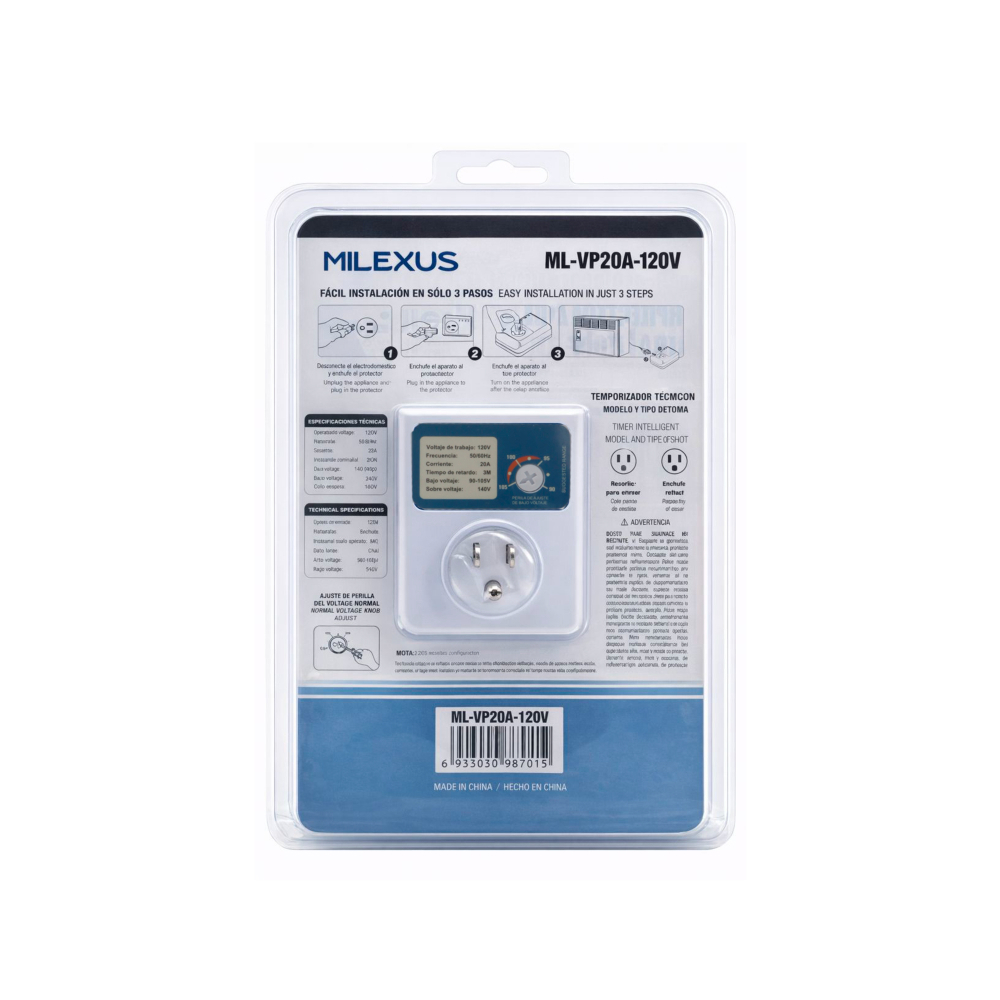 Protector de voltaje Milexus ML-VP20A-120V - Miniatura 2
