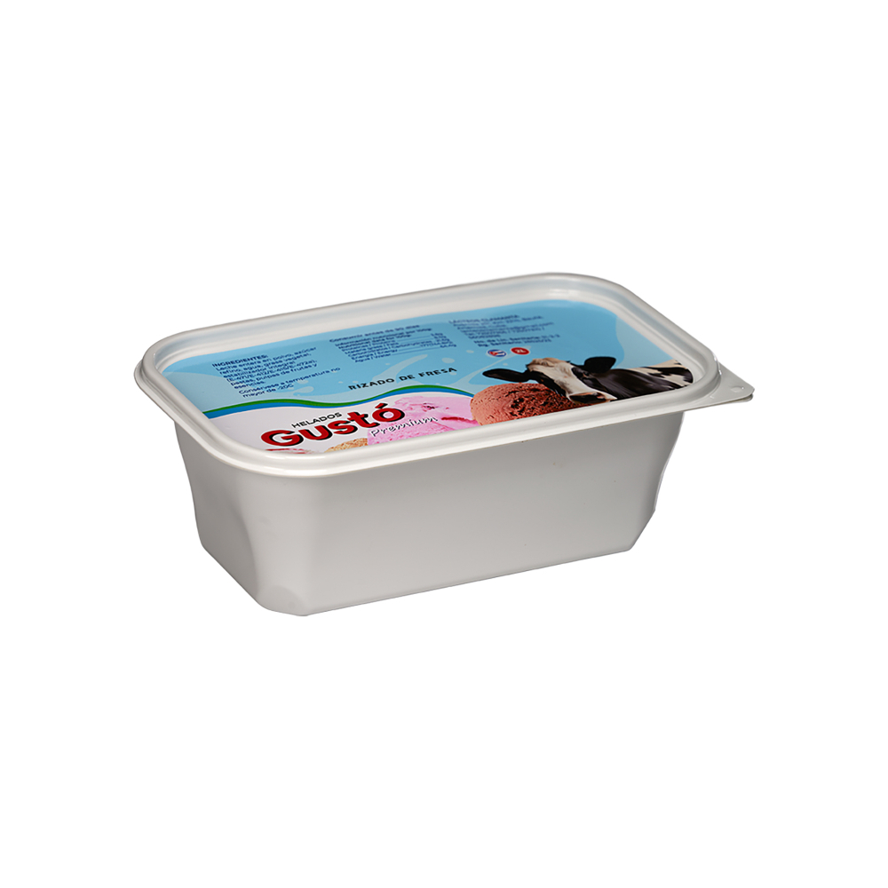 Helado Premium de rizado de fresa Gustó (2 L) - Miniatura 4