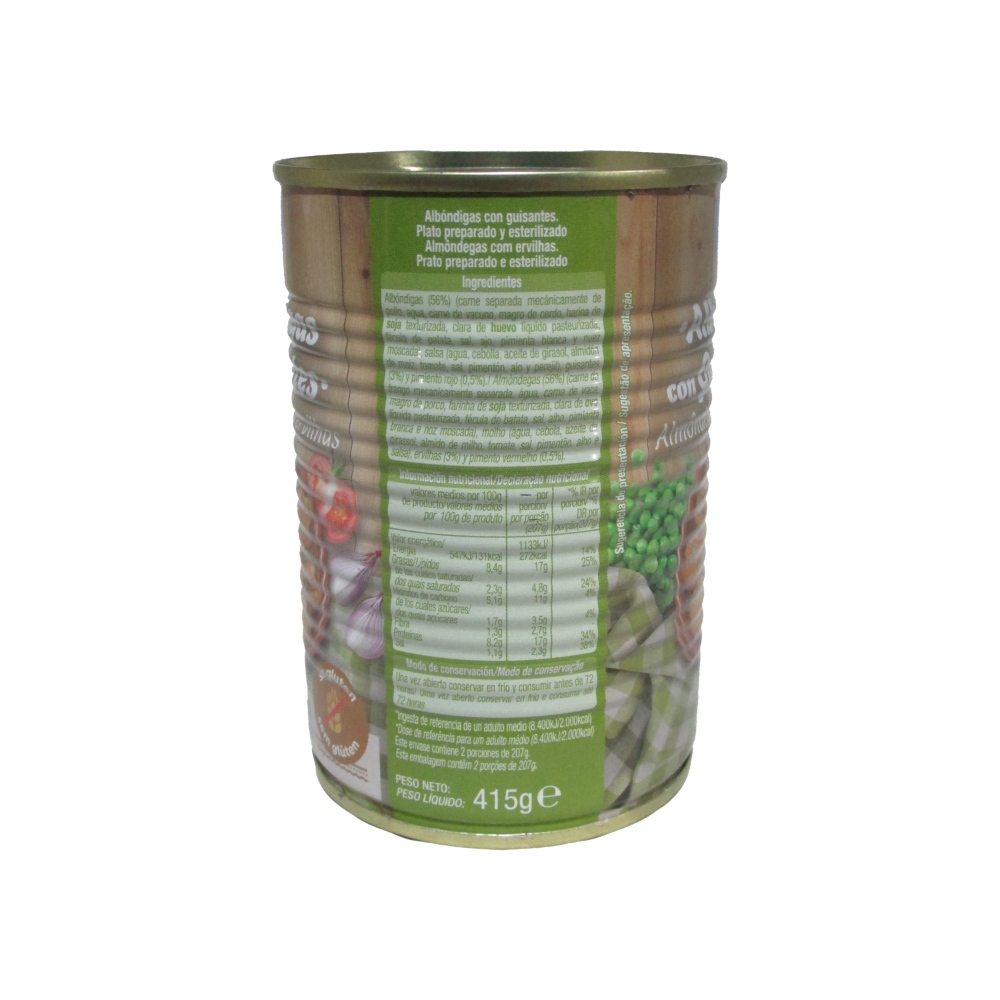 Albondigas con guisantes Alteza (415 g / 14.64 oz) - Miniatura 3