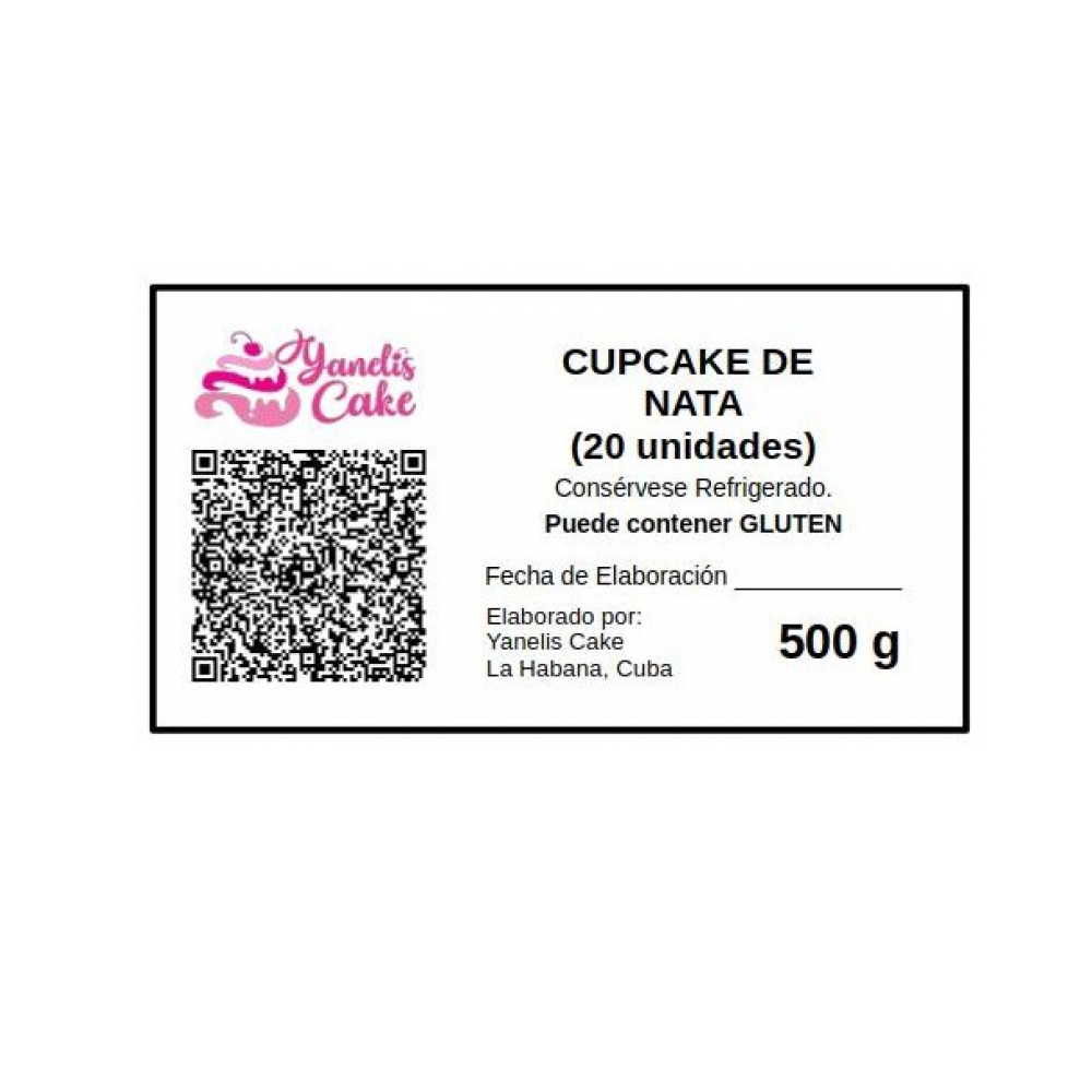 Dulce cupcake de nata Yanelis Cake (20 U) - Miniatura 2