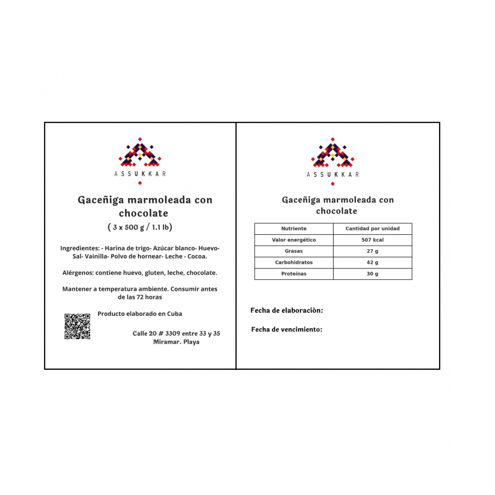 Gaceñiga marmolada con chocolate (3 x 500 g / 1.1 lb) - Miniatura 3