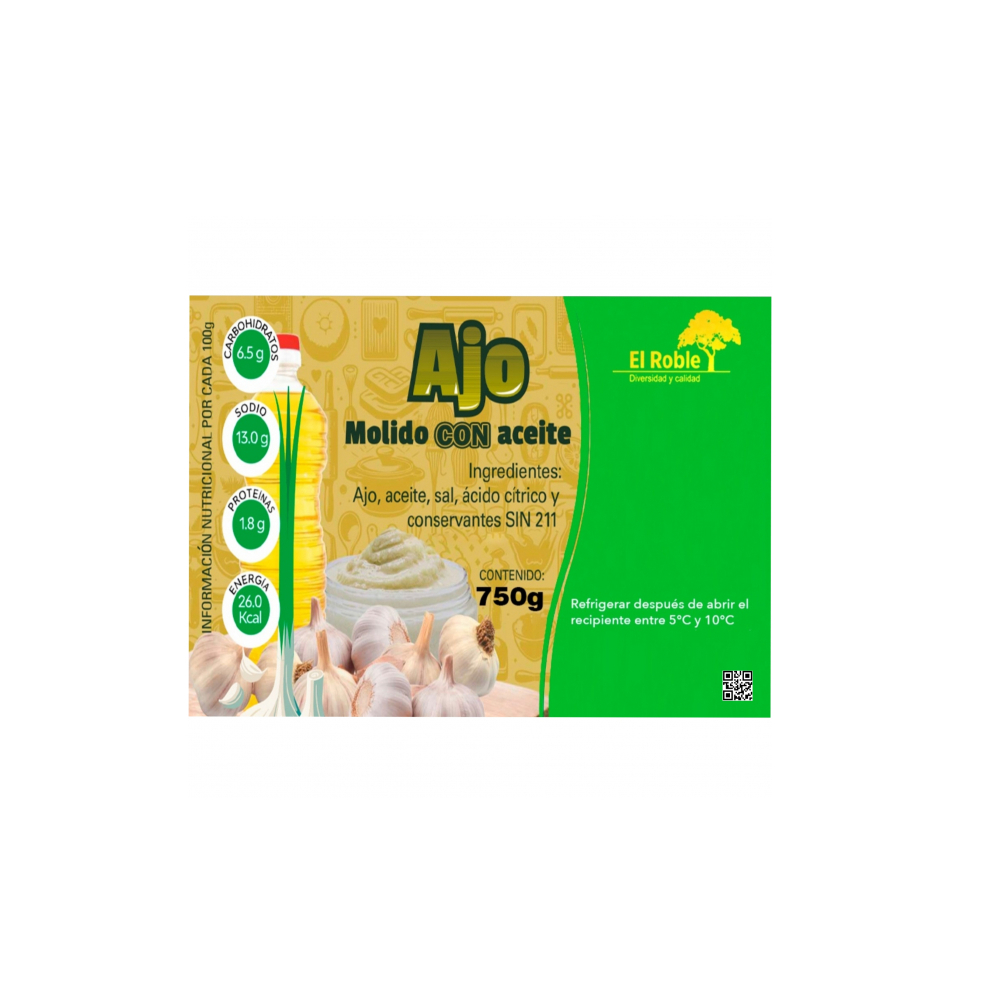 Ajo molido con aceite El Roble (750 g / 1.65 lb) - Miniatura 4