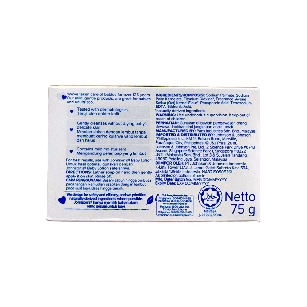 Jabón para bebé con fórmula hidratante Johnson´s (75 g / 2.64 oz) - Miniatura 2