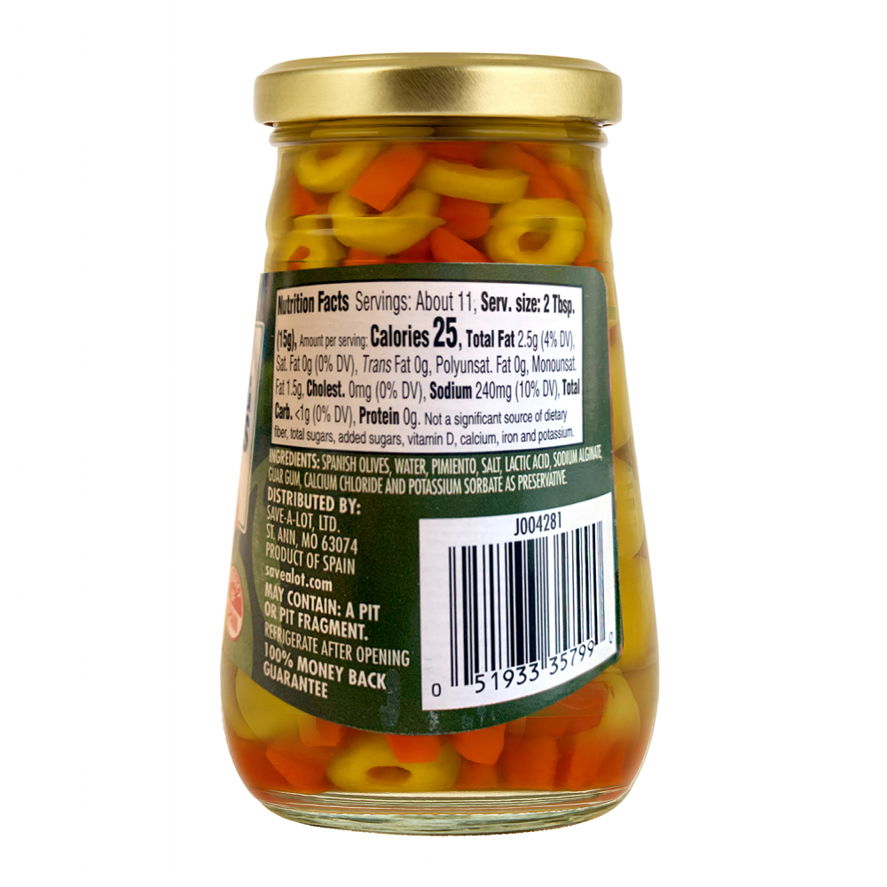 Aceitunas manzanilla en rodajas con pimiento Kurtz (163 g / 5.57 oz) - Miniatura 2