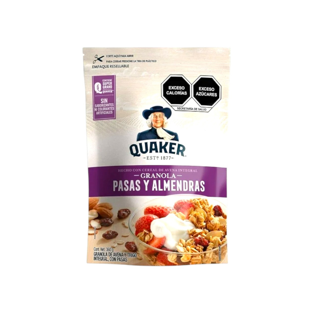 Cereal de avena integral granola con pasas y almendras Quaker (360 g / 12.7 oz) - Miniatura 3