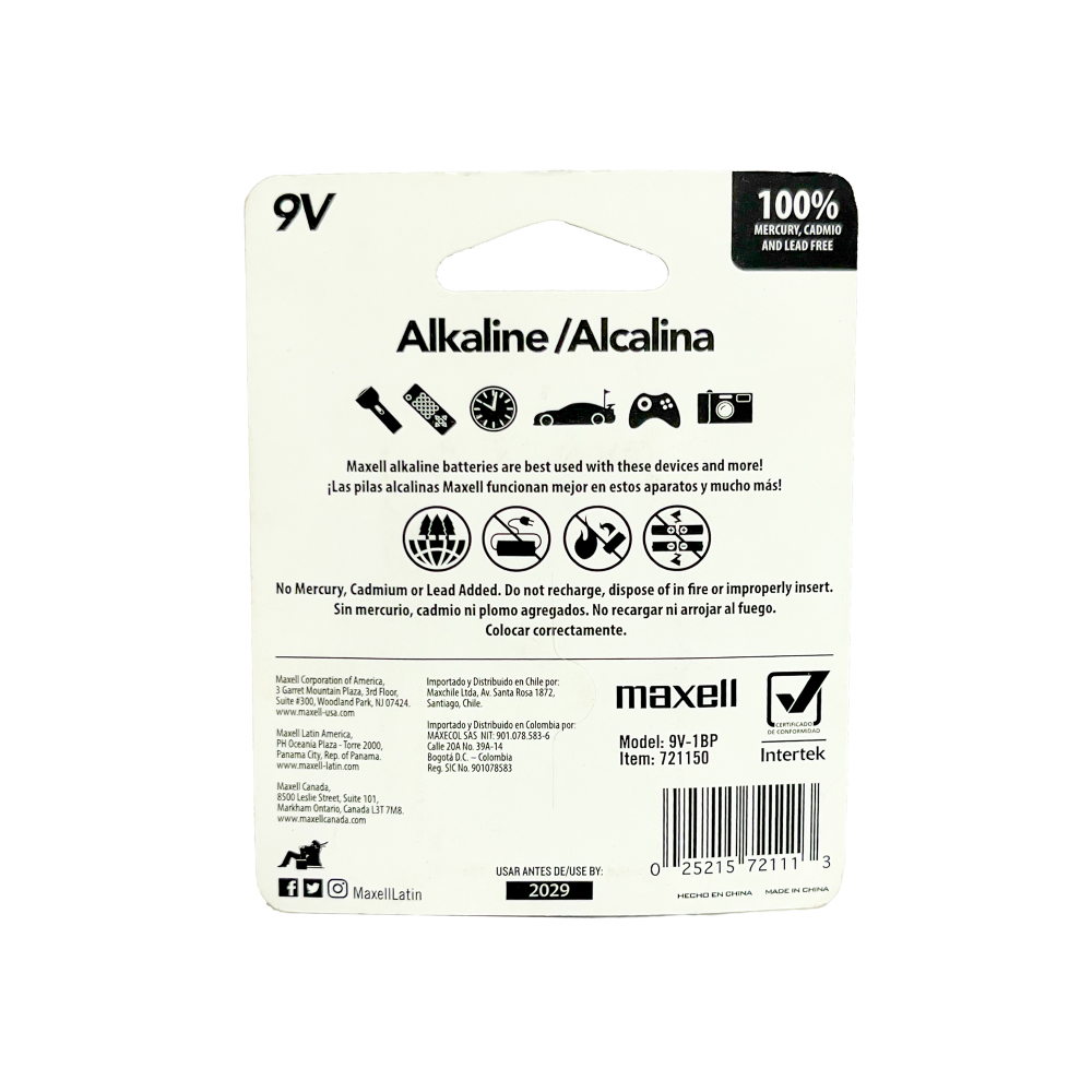 Batería alcalina de 9 V Maxell - Miniatura 2