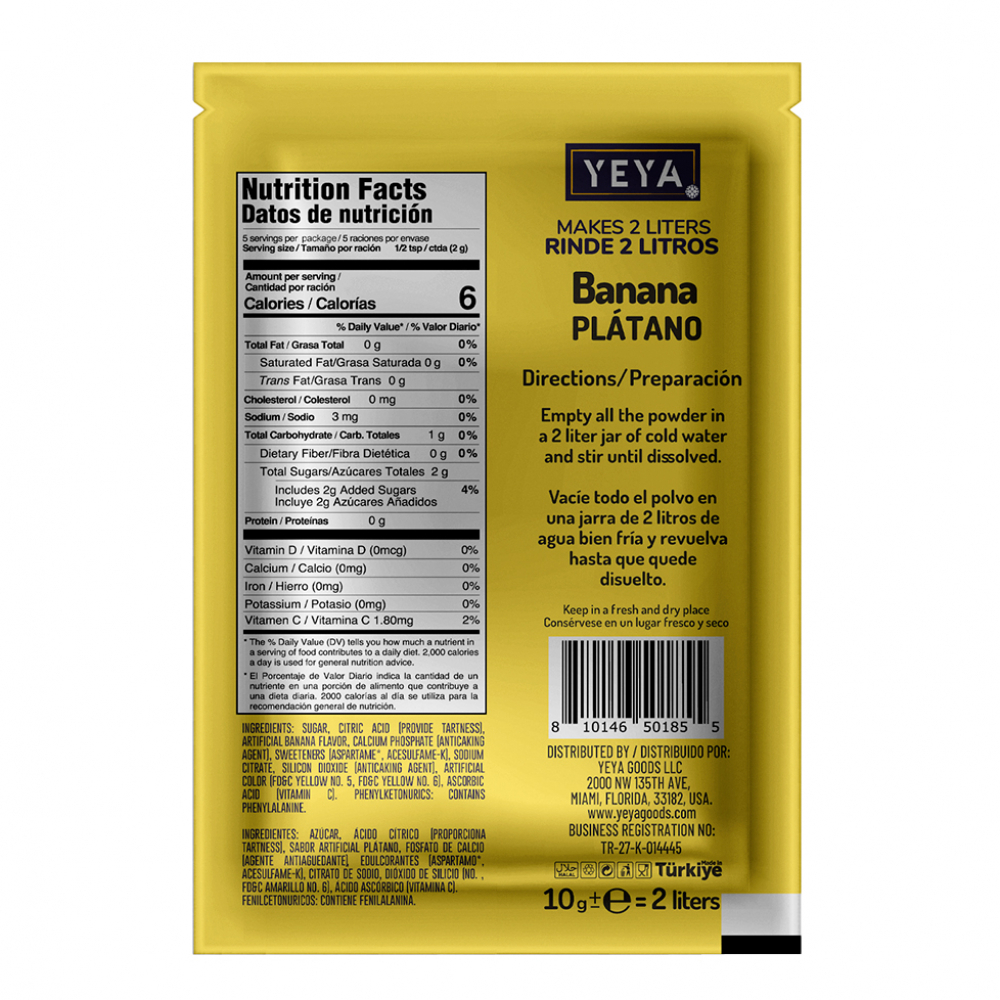Refresco instantáneo sabor plátano Yeya (10 x 10 g) - Miniatura 2