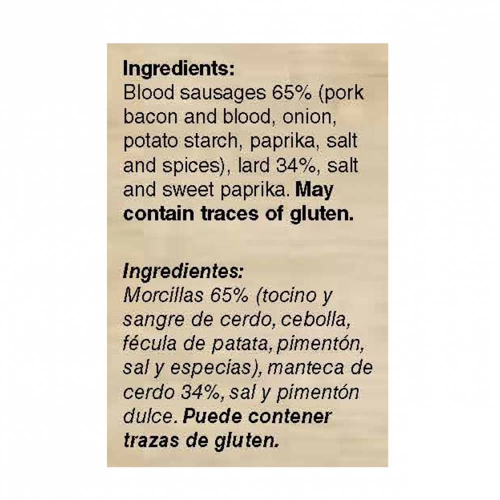 Morcilla con manteca YEYA (640 g / 1.41 lb) - Miniatura 4