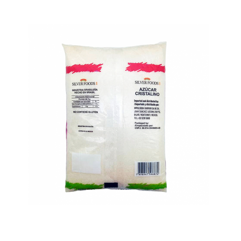 Azúcar cristalino Silver Foods 1 (1 kg / 2.2 lb) - Miniatura 3