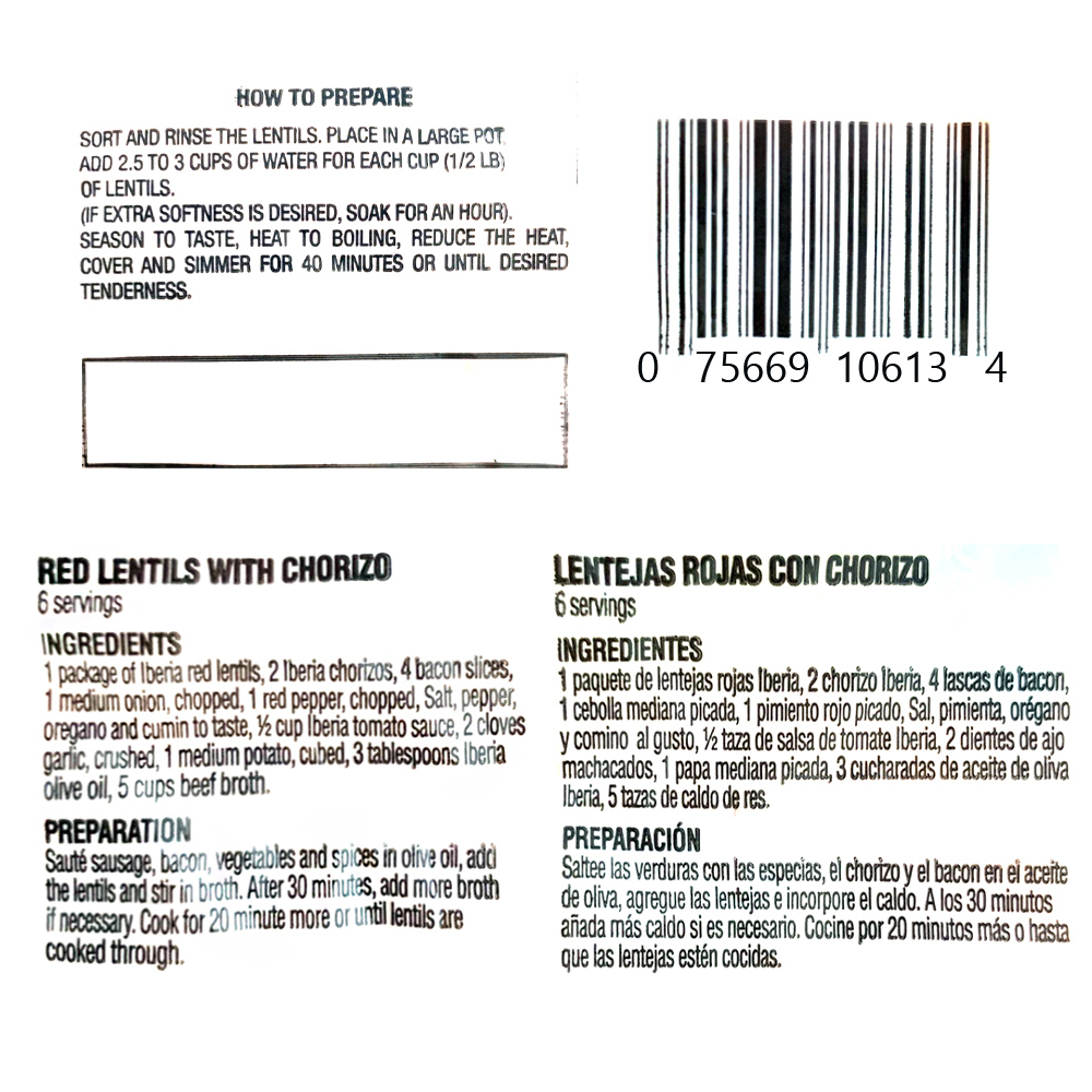 Lentejas rojas Iberia (4 x 340 g / 12 oz) - Miniatura 3