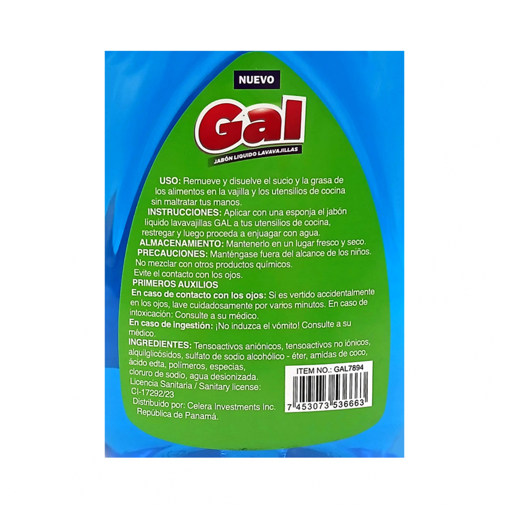 Jabón líquido lavavajillas aroma ocean Gal (750 ml) - Miniatura 3