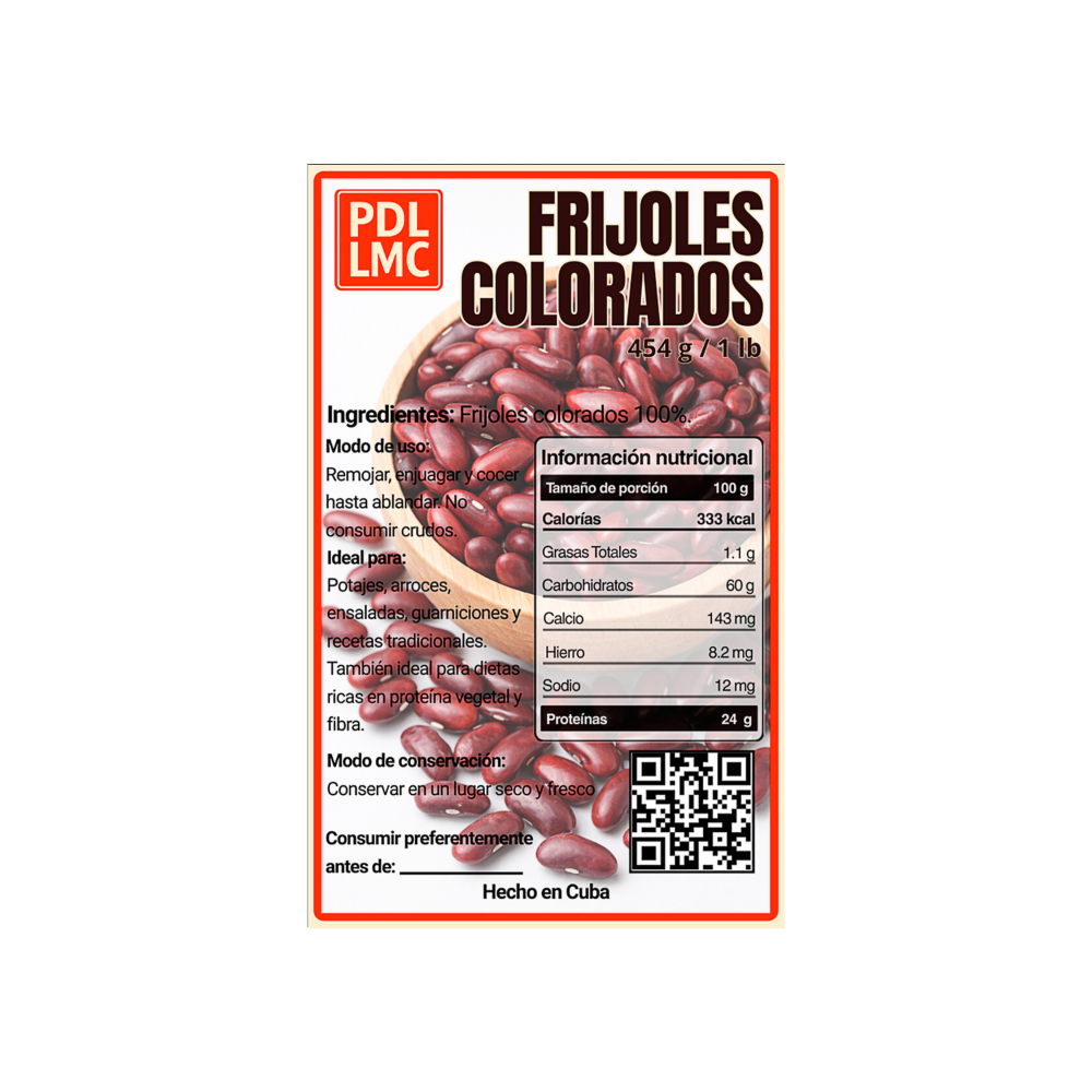 Frijoles colorados PDL LMC (454 g / 1 lb) - Miniatura 4