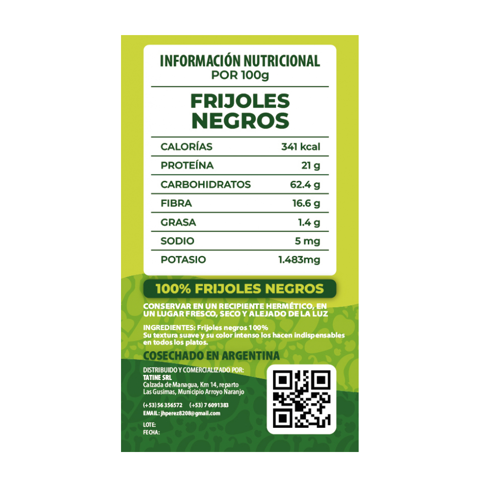 Frijoles negros Campo Vivo (1 kg / 2.2 lb) - Miniatura 2