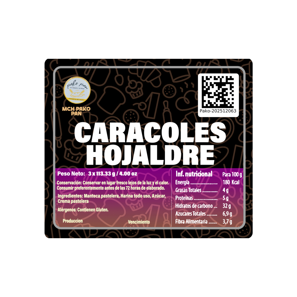 Caracoles hojaldre con crema MCH-PakoPan (3 x 114 g / 4.00 oz) - Miniatura 3