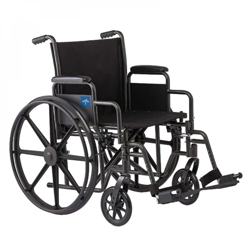 Silla de ruedas manual para adultos 18" con reposapiés abatible Medline - Miniatura 3