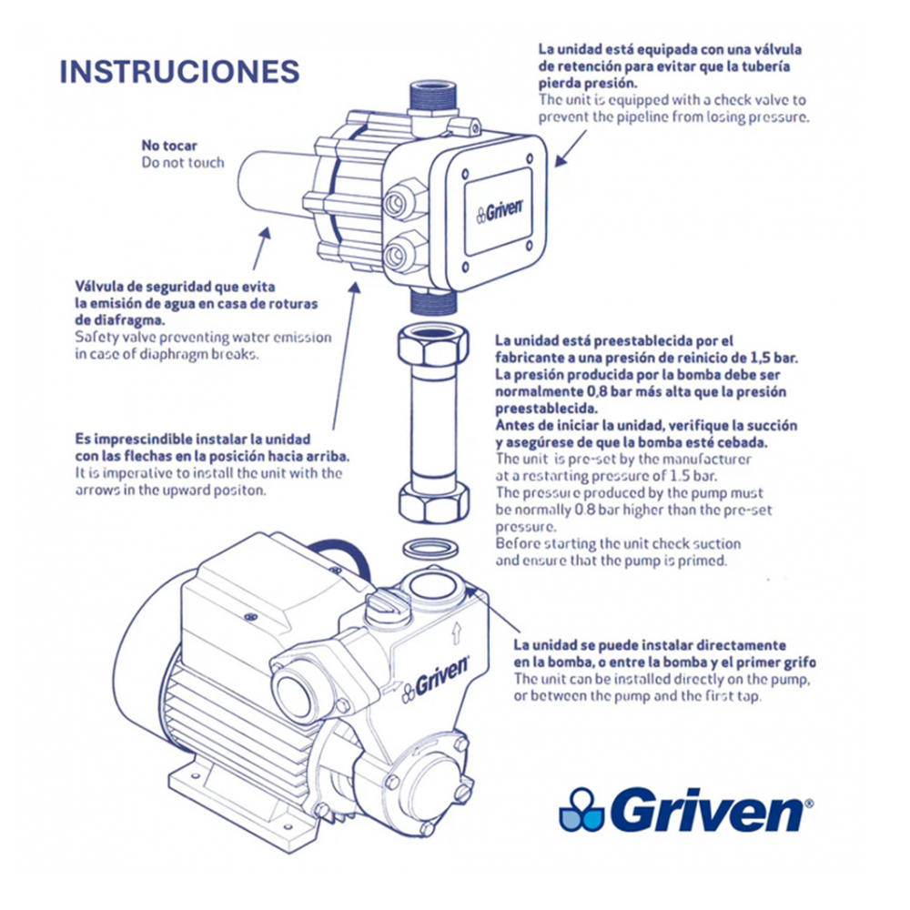 Control automático para bomba de agua 110V Griven - Miniatura 4