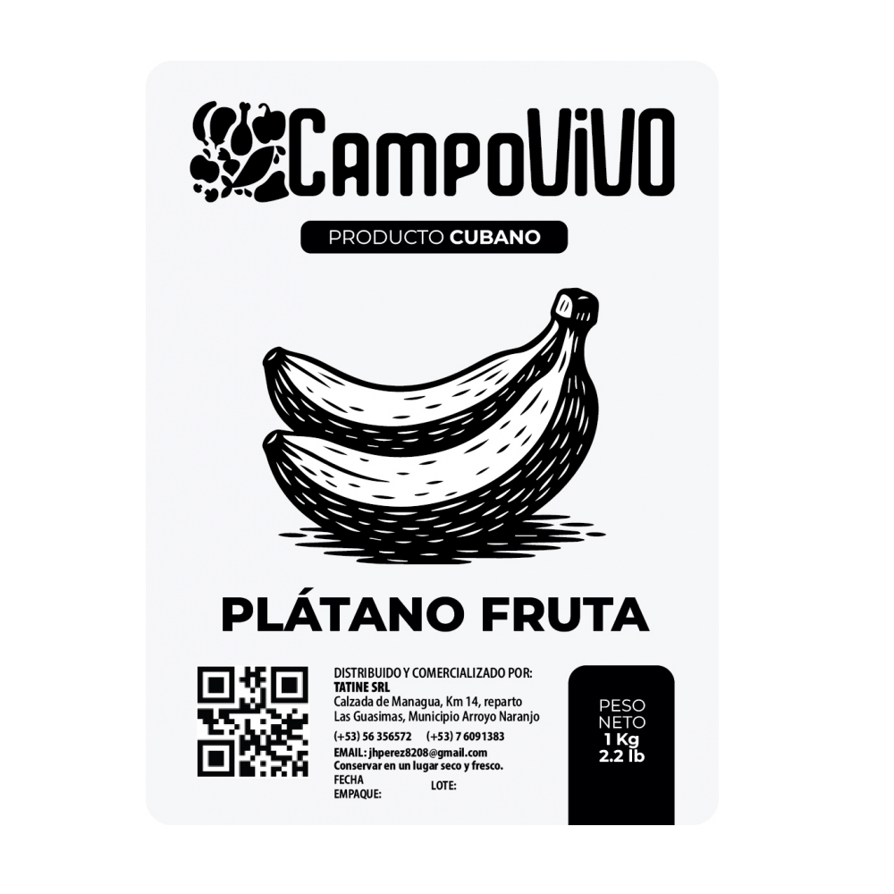 Plátano fruta Campo Vivo (1 kg / 2.2 lb) - Miniatura 3