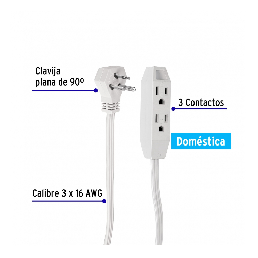 Extensión eléctrica 3 m Volteck EDA-3B - Miniatura 2
