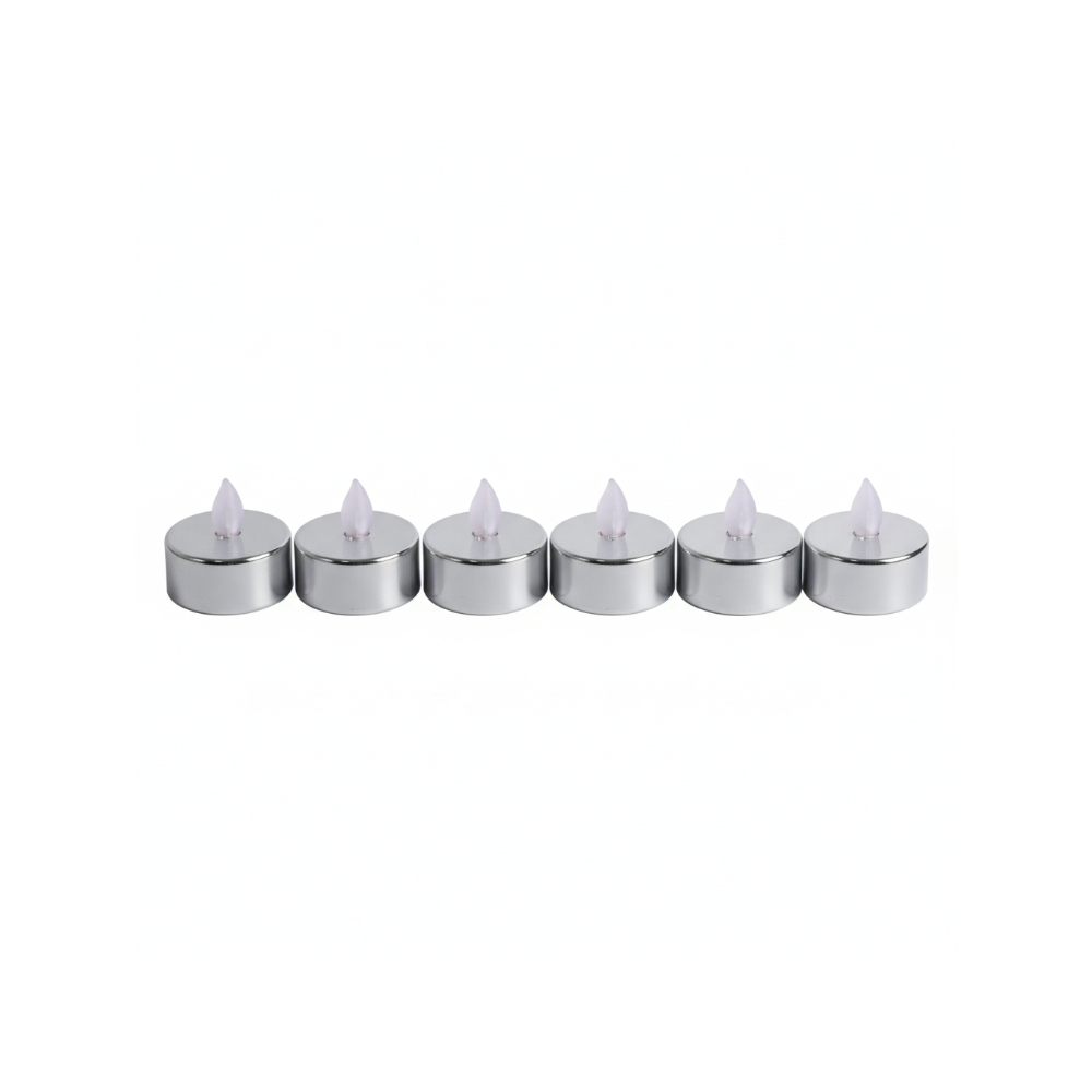 Velas luminosas PVC plata de 4 cm Casa y Menaje (6 U) - Miniatura 3