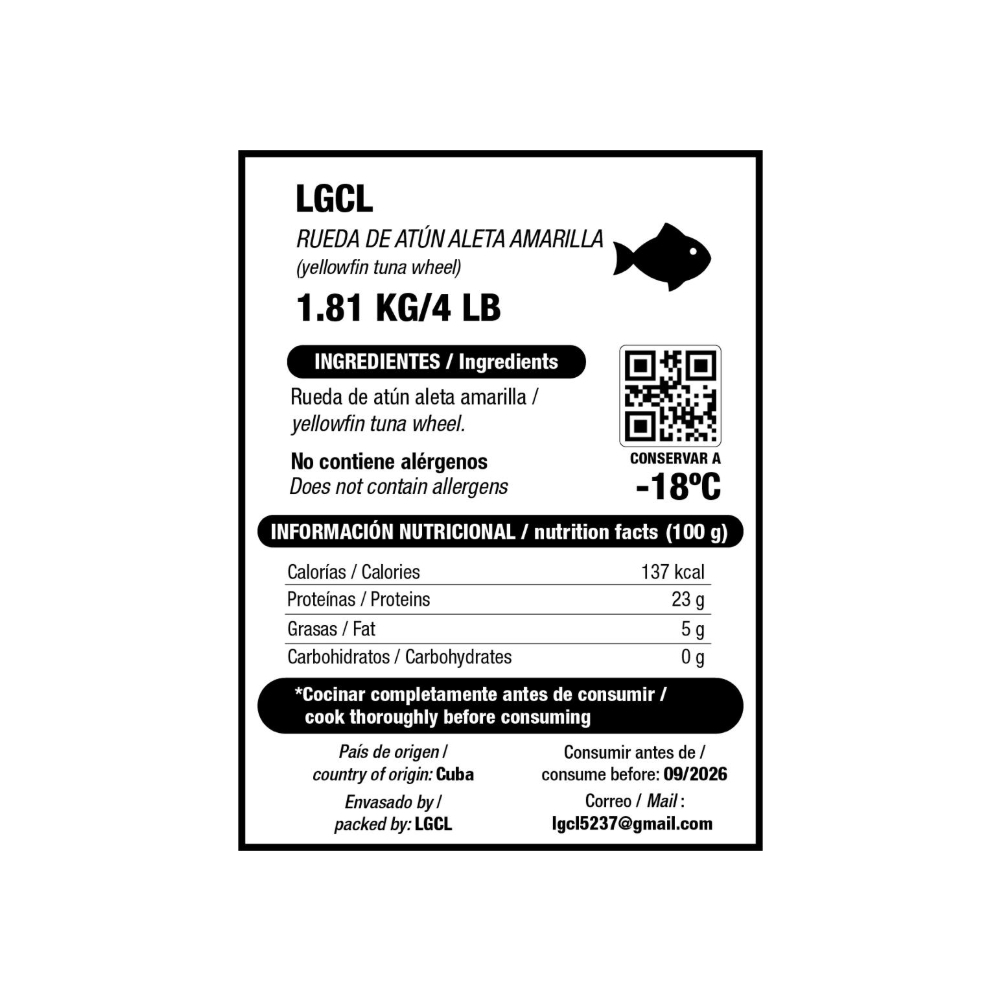 Rueda de atún aleta amarilla LGCL (1.81 kg / 4 lb) - Miniatura 3