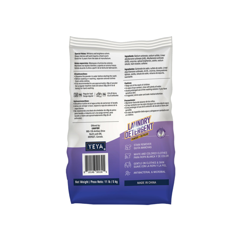 Detergente en polvo con aroma a lavanda Yeya (3 x 5 kg / 11 lb) - Miniatura 2