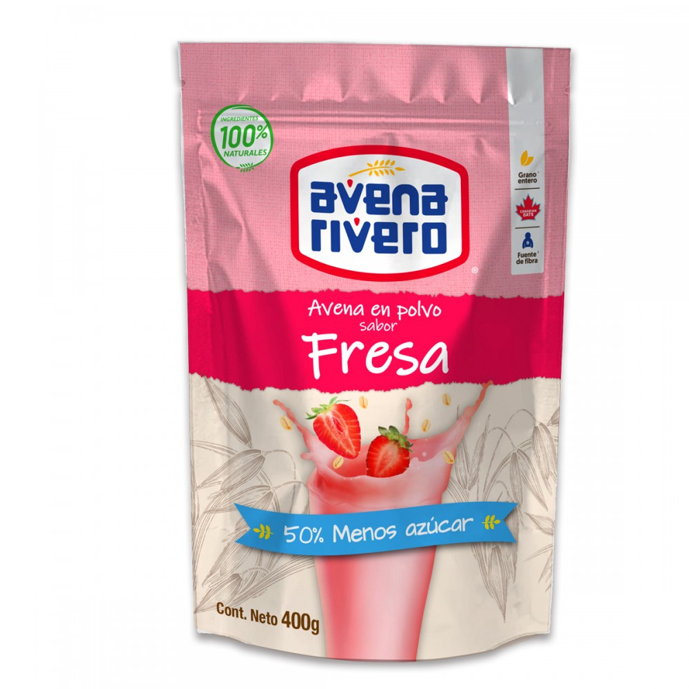 Avena en polvo sabor fresa Avena Rivero (400 g / 14.11 oz) - Miniatura 4
