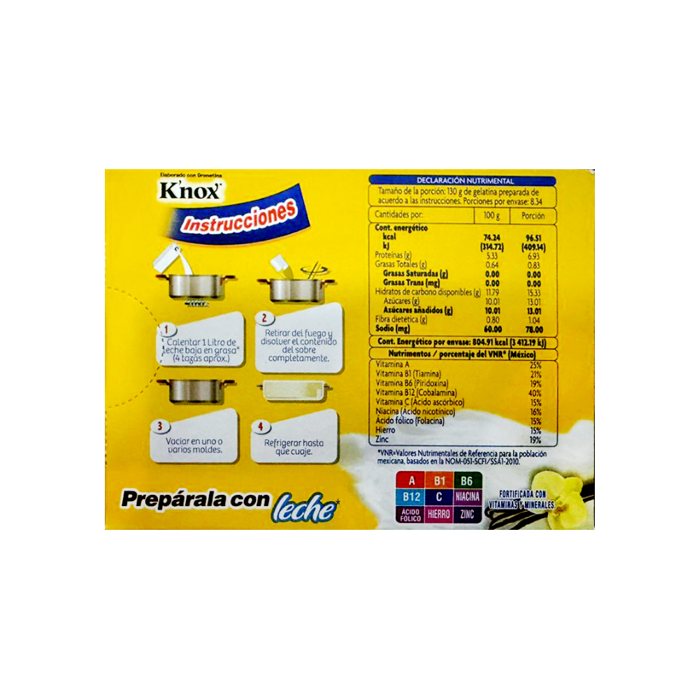 Polvo para preparar gelatina con leche sabor vainilla Pronto (84 g / 2.96 oz) - Miniatura 3