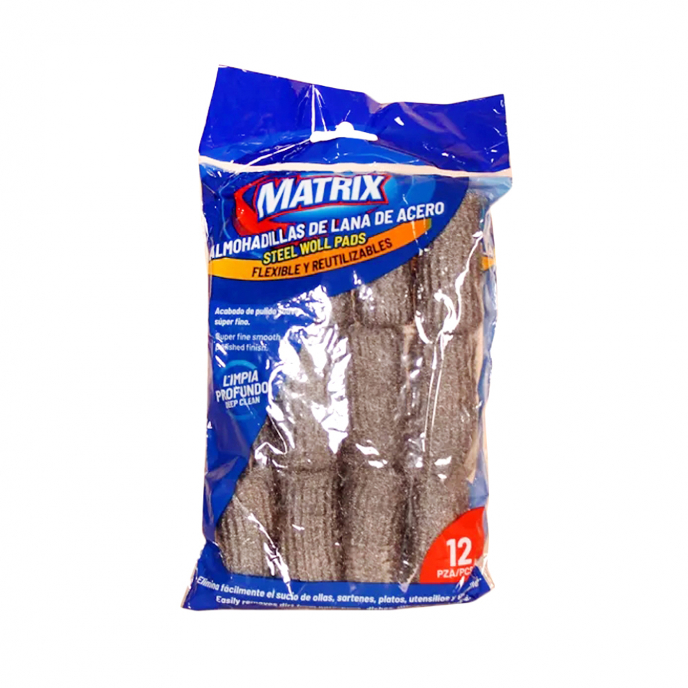 Almohadillas - estropajos - de lana de acero Matrix (12 U) - Miniatura 3