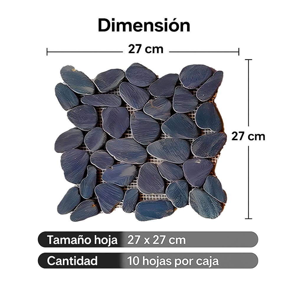 Caja de losas - Mosaico Black beach 27 x 27 cm – piedra de río natural Zeric (10 U) - Miniatura 3