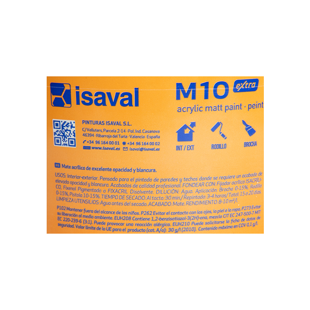 Pintura acrilica interior y exterior color gris azulado M - 10 Isaval (5 Kg / 11 lb) - Miniatura 4