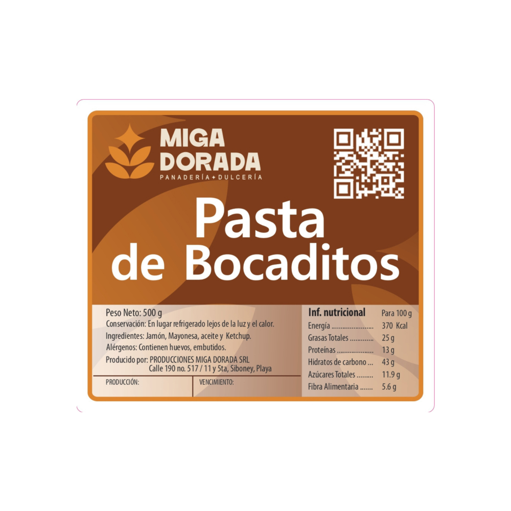 Pasta de bocaditos Miga Dorada (500 g / 1.1 lb) - Miniatura 2