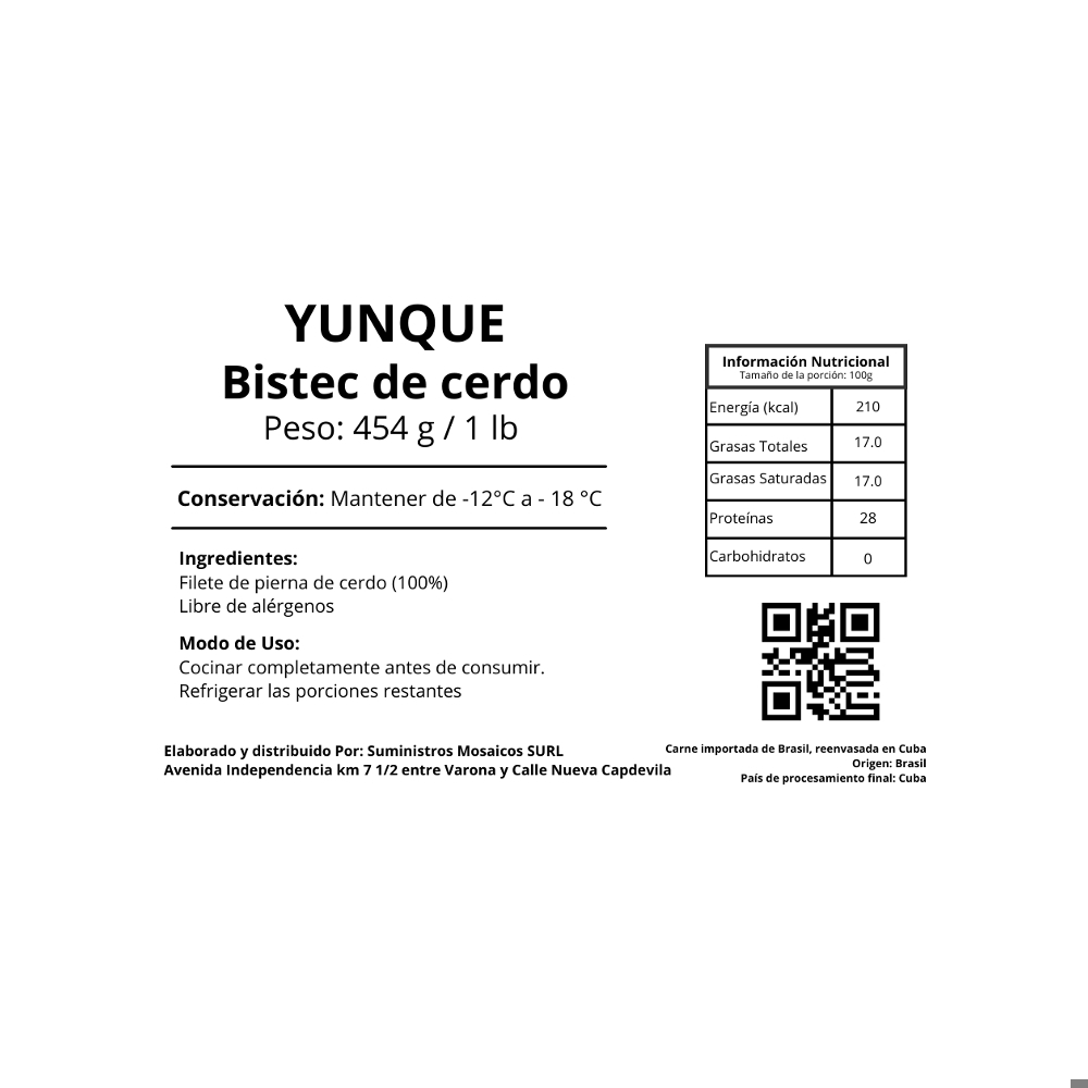 Bistec de pierna de cerdo Yunque (454 g / 1 lb) - Miniatura 3