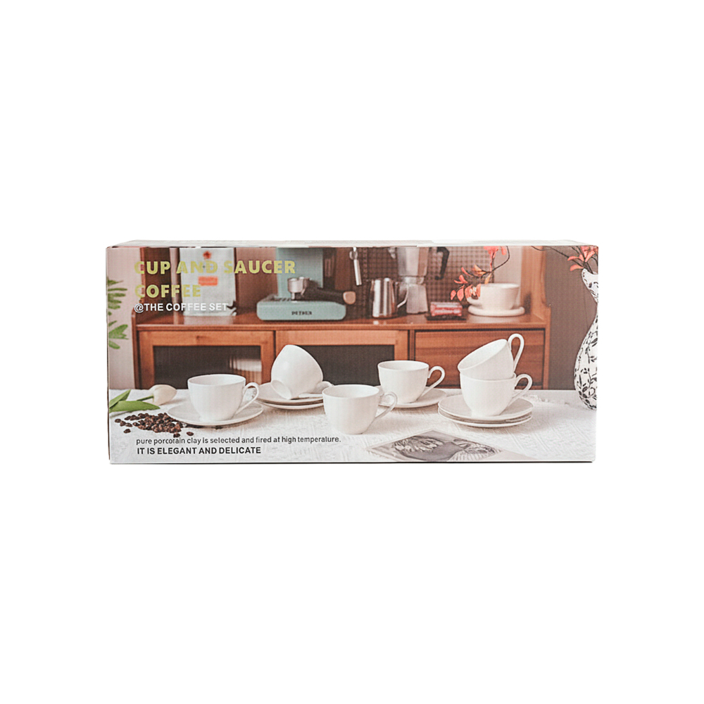 Juego de tazas de café con platillos de porcelana color lavanda PDL LMC (6 U) - Miniatura 2