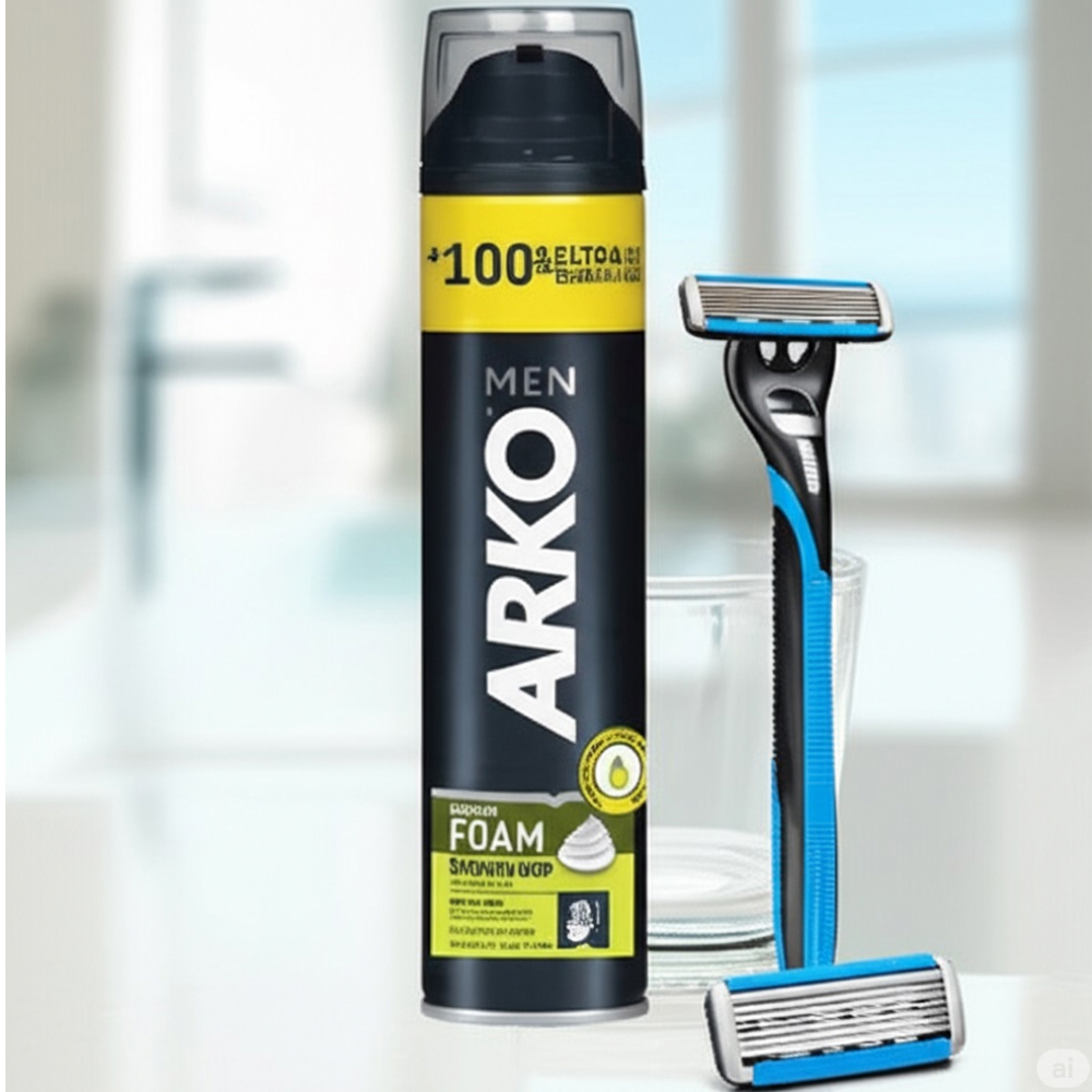 Espuma de afeitar calmante con aceite de cáñamo Arko (300 ml) - Miniatura 4