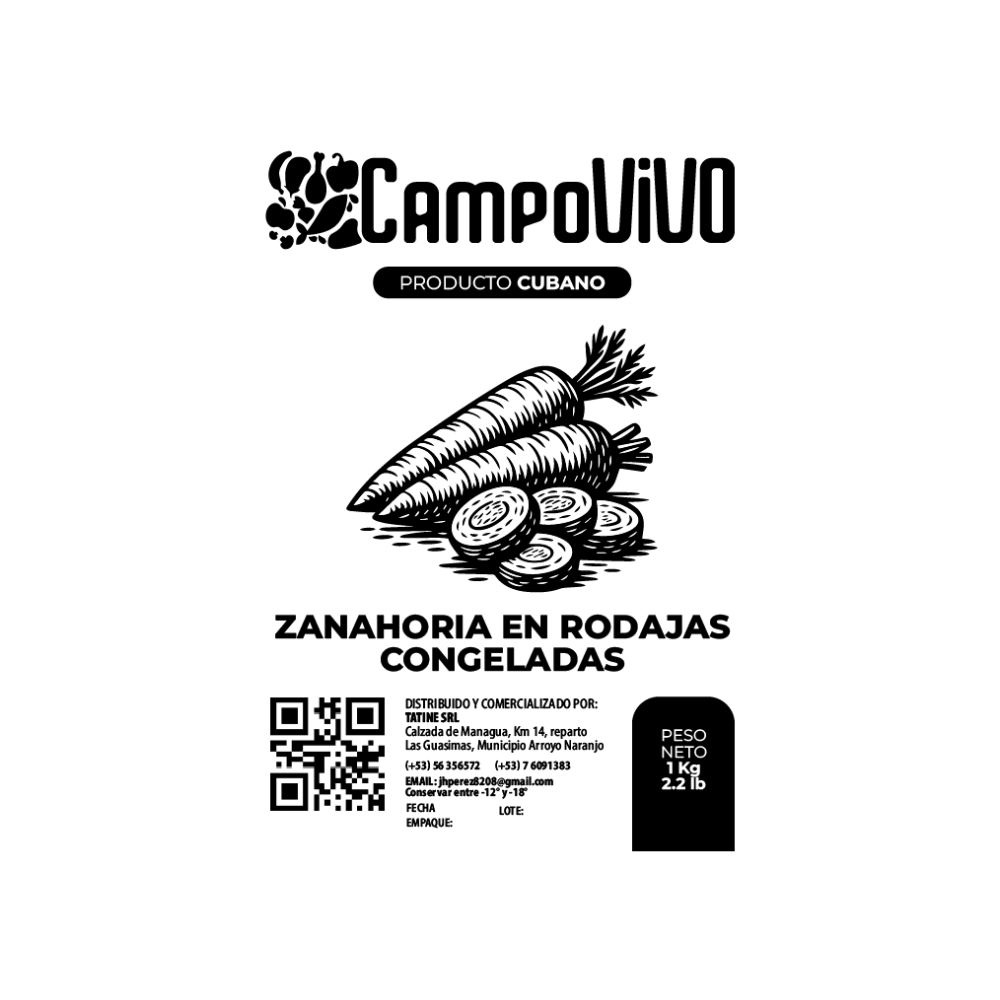 Zanahoria en rodajas congeladas Campo Vivo (1 kg / 2.2 lb) - Miniatura 3