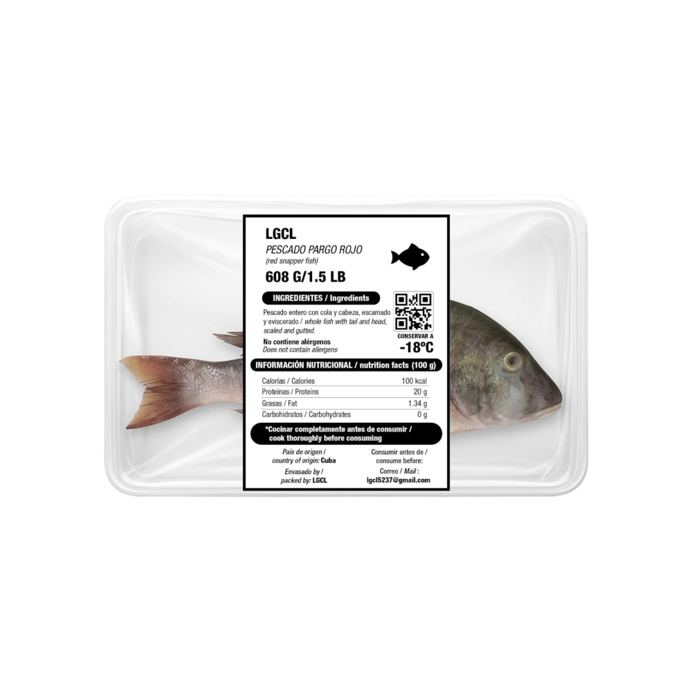 Pescado pargo rojo LGCL (608 g / 1.5 lb) - Miniatura 3