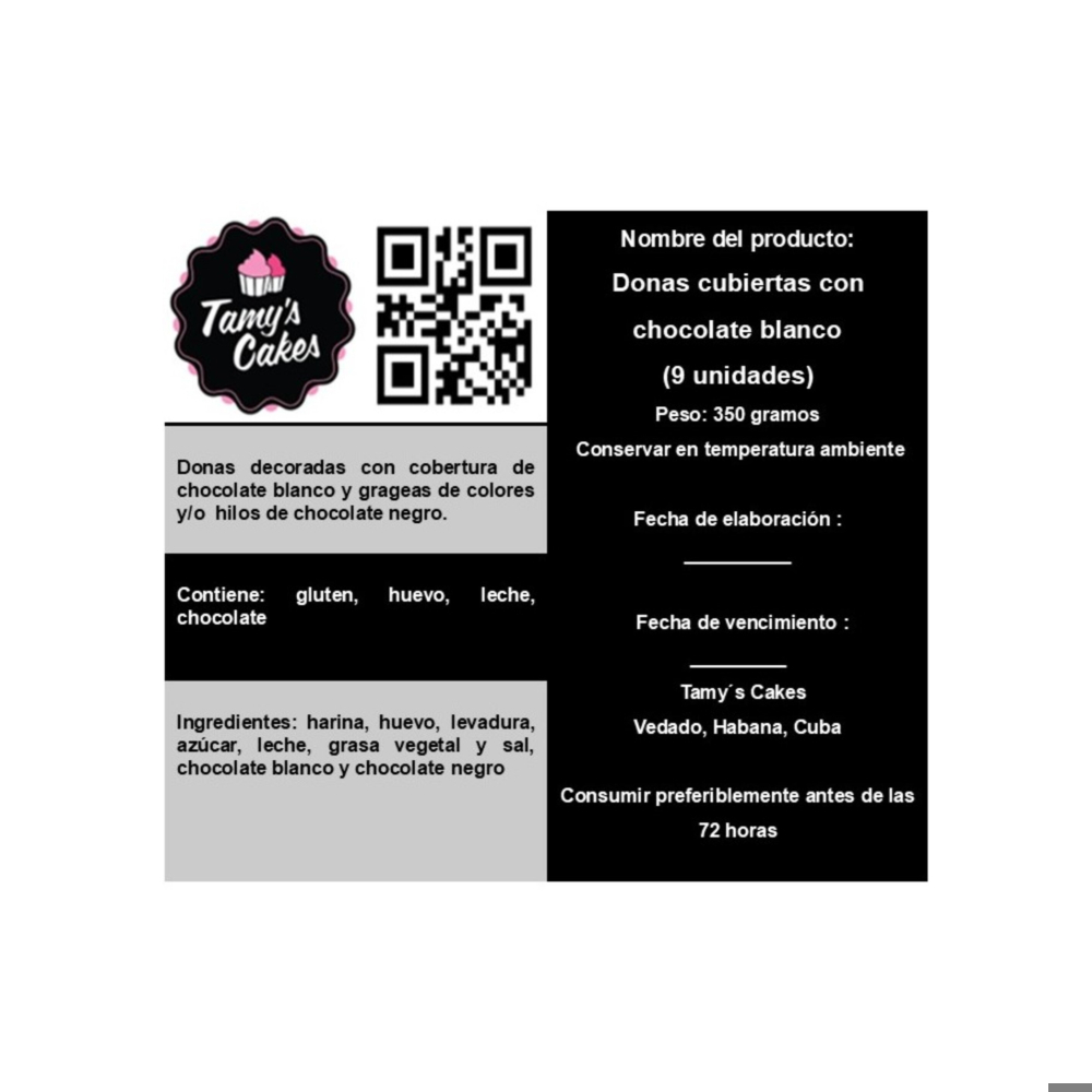 Donas cubiertas con chocolate blanco (9 U) - Miniatura 4