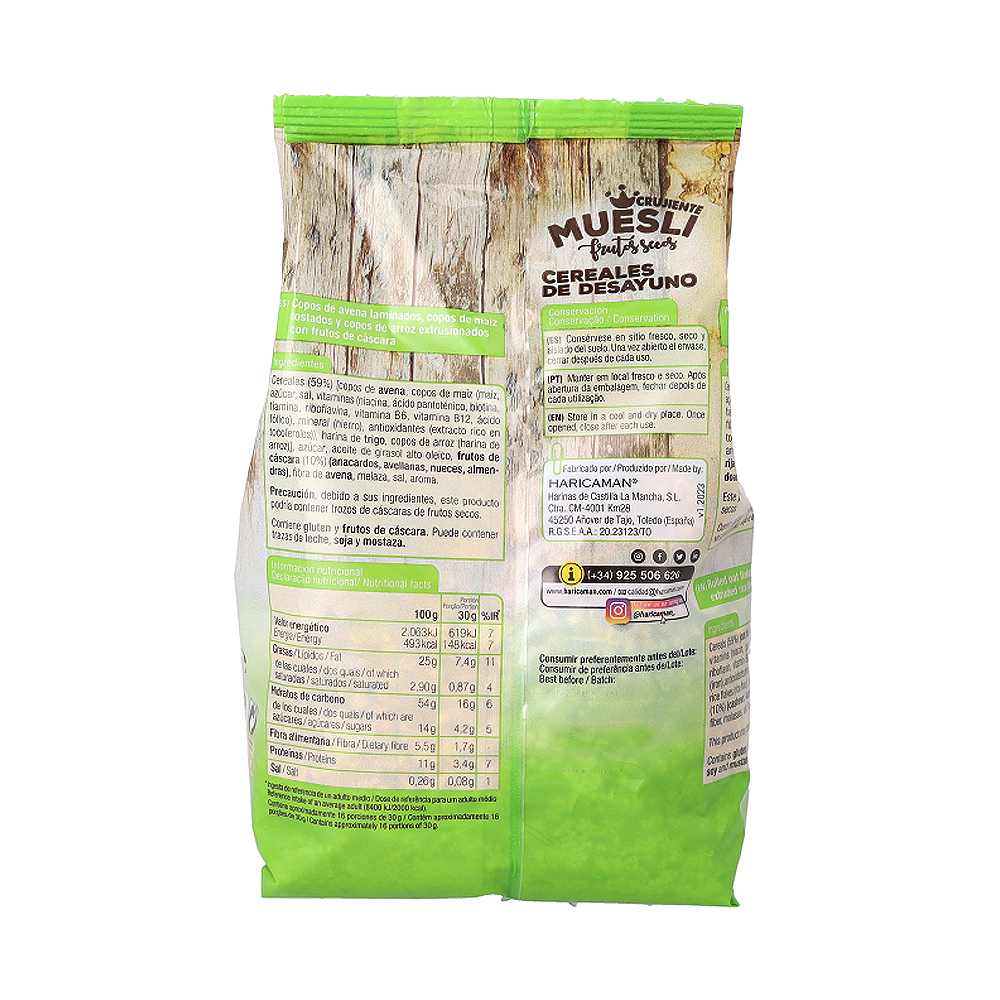 Cereal Muesli crujiente de frutos secos Ceridés (500 g / 1.1 lb) - Miniatura 2