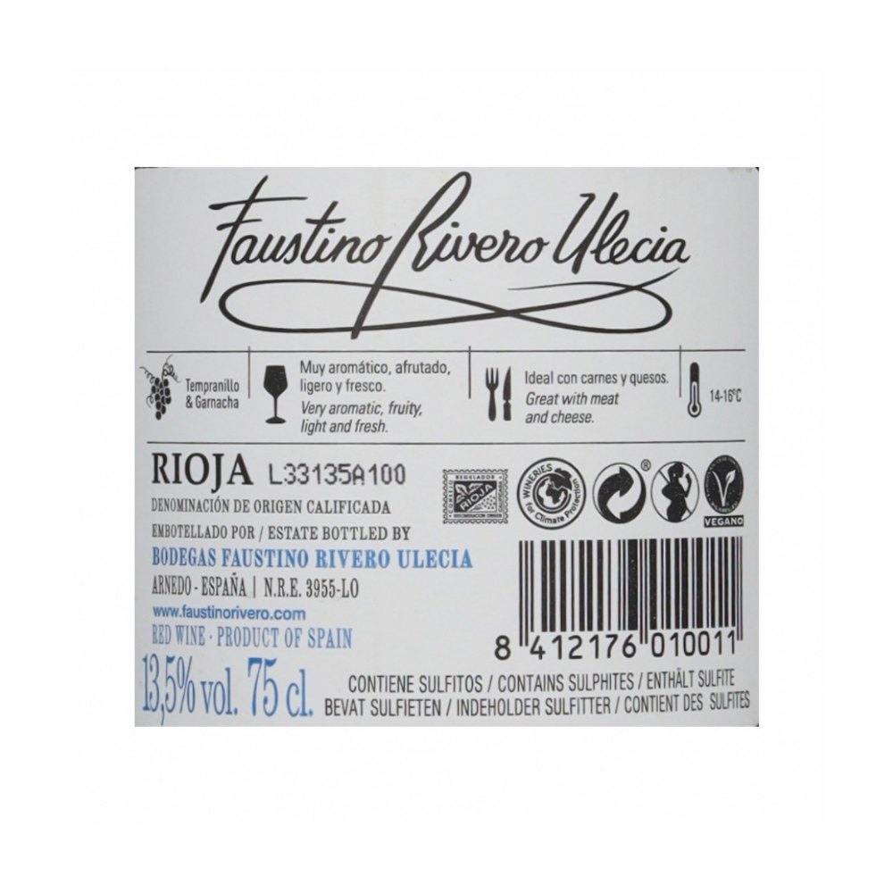 Vino tinto Faustino Rivero Ulecia (750 ml) - Miniatura 3