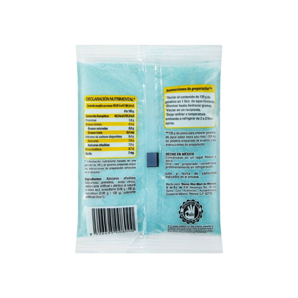 Polvo para preparar gelatina sabor mora azul Aurrera (120 g / 4.23 oz) - Miniatura 4