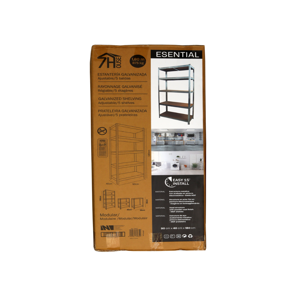 Estantería galvanizada ajustable de 5 niveles 7House - Miniatura 3
