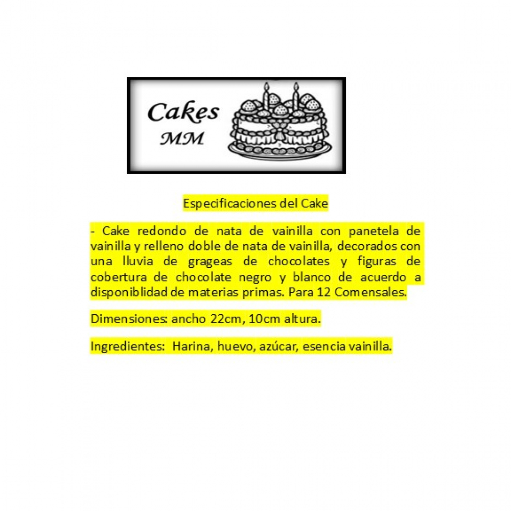 Cake vainilla de nata Cakes MM (12 comensales) - Miniatura 4