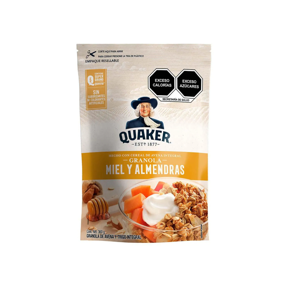Cereal de avena integral granola con miel y almendras Quaker (360 g / 12.7 oz) - Miniatura 3