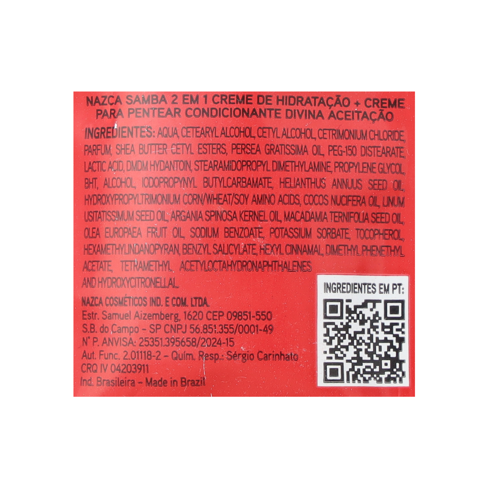 Crema de peinar hidratante para cabellos en transición capilar 2 en 1 Divina Aceitação Nazca Samba (10 g) - Miniatura 3